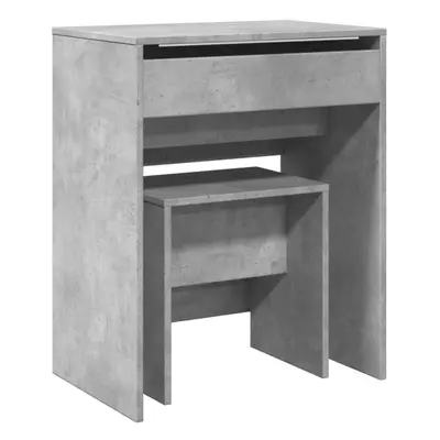 (concrete grey) vidaXL Dressing Table and Stool Bedroom Cosmetic Table Vanity Makeup Table