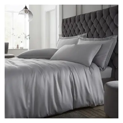 Silky Soft Satin Duvet Cover Silver King