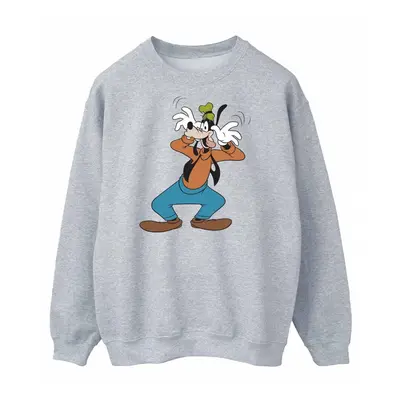 (3XL, Sports Grey) Disney Mens Crazy Goofy Sweatshirt