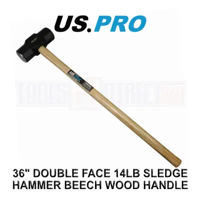 US PRO Tools 36" Double Face 14lb Sledge Hammer Beech Wood Handle