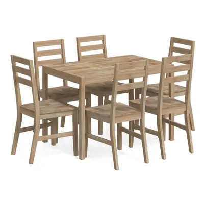 (7 piece) vidaXL Solid Wood Acacia Dining Set Table Outdoor Dinette Chair 5/7 Piece