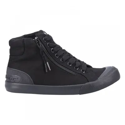 (7 (Adults')) Jazzin Hi 12A Canvas | Black | Ladies High-Top Trainers