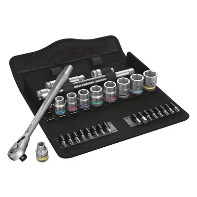 Wera 8100 SB Zyklop Metal Ratchet Set with switch lever, 3/8" drive, imperial, pieces