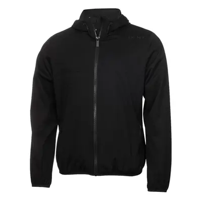 (L, Triple Black) DKNY Mens Down Wind Stretch Breathable Water Resistant Lightweight Jacket