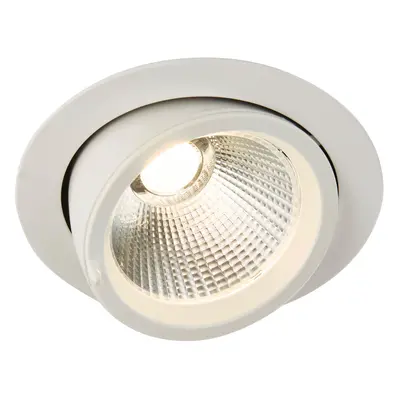 Fully Adjustable Ceiling Downlight - 36W Warm White LED - Matt White