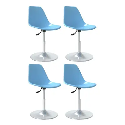 vidaXL 4x Swivel Dining Chairs Blue PP Dinner Chair Seat Seating Furniture