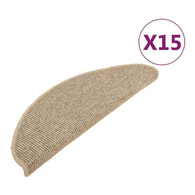 (dark beige, x cm) vidaXL Self-adhesive Stair Mats Stair Treads Protector Rug Sisal-Look pcs