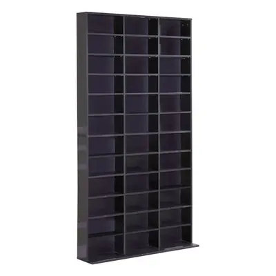 HOMCOM CD DVD Media Storage Shelves Display Shelf Racks Wooden Frame Black