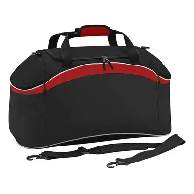 (One Size, Black/ Classic Red/ White) BagBase Teamwear Sport Holdall / Duffle Bag (54 Litres) (P