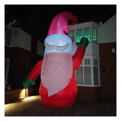 Giant: 20ft Inflatable Light up Christmas Gonk with Raised Arm & LEDs