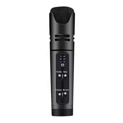 (Black) DSP Metal Handheld Wireless Recording Karaoke Microphone Support Voice Voice-Changing Bu