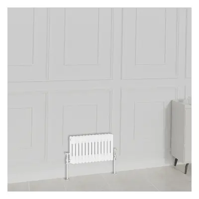 (300x605mm-2 Column, White) NRG Traditional Radiator Horizontal Vertical Cast Iron Style Double 