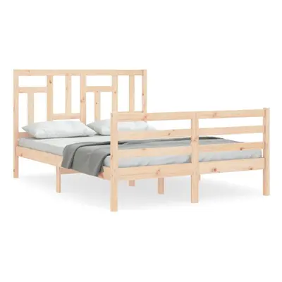 (brown, x cm) vidaXL Bed Frame Bed Base Wooden Bed with Headboard White King Size Solid Wood