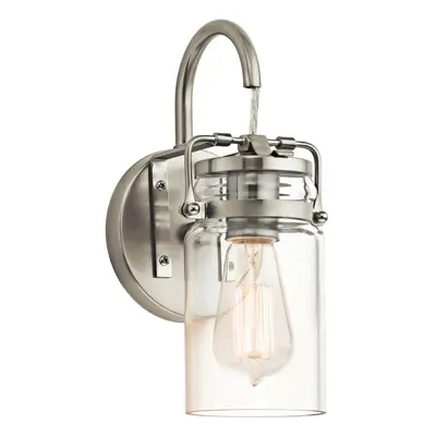 Wall Light Vintage Style Canning Jars Clear Glass Shade Nickel LED E27 60W