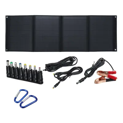 60W 5V/12V Foldable Solar Panel Charger Dual USB Ports Battery Charging Outdoor Camping