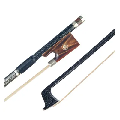 Master Carbon Fiber Bow Fiddle/ Violin Bow Silver Braided Carbon Fiber Bow W/ Ox Horn Frog Class