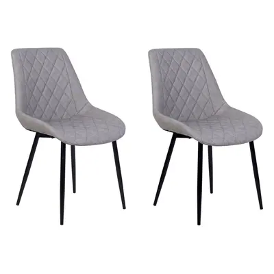 Set of Dining Chairs MARIBEL Faux Leather Light Grey