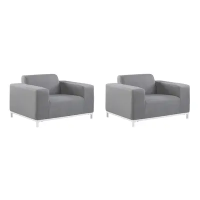 Set of Garden Armchairs ROVIGO Fabric Grey