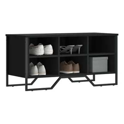 vidaXL Shoe Cabinet Black 90x38x45.5 cm Engineered Wood