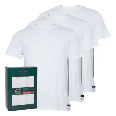 (XL) Cotton Stretch 3-Pack Crew-Neck T-Shirts, White