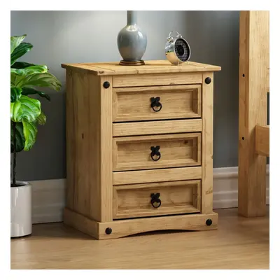 Corona Drawer Bedside Cabinet Drawers Pine Wood