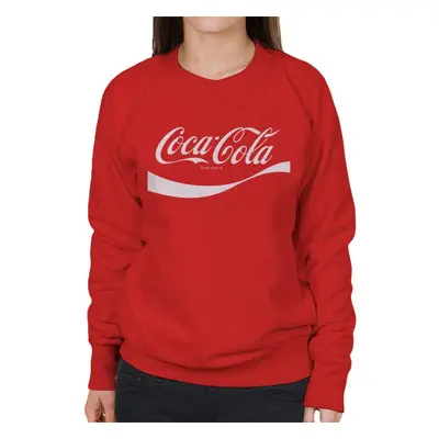 (Medium, Red) Coca Cola Swoosh Logo Women's Sweatshirt