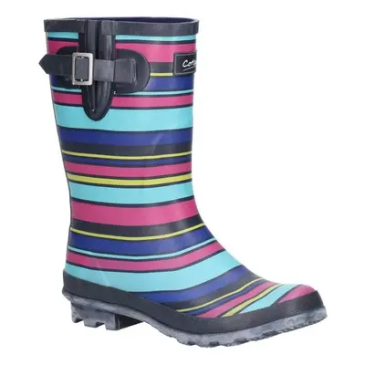 (7 UK, Multicolour/Stripe) Cotswold Womens/Ladies Paxford Elasticated Mid Calf Wellington Boot