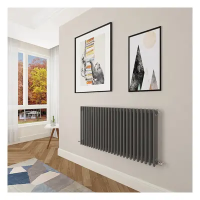 (600x1190mm Column) Designer cast iron radiator anthracite all sizes