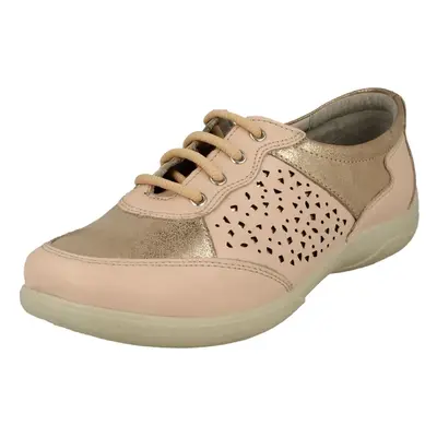 (Nude, UK 4) Ladies Padders Lace Up Shoes Harp