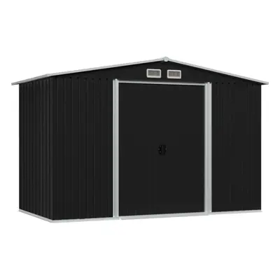 vidaXL Garden Storage Shed Anthracite Steel 257x205x178cm Tool House Cabin