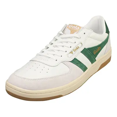 (8) Gola Hawk Mens Casual Trainers in White Green