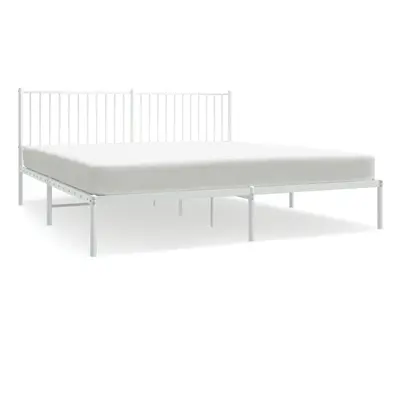 (219 x x 90.5 cm, with headboard) vidaXL Metal Bed Frame Bedroom Bedstead Bed Base Mattress Foun