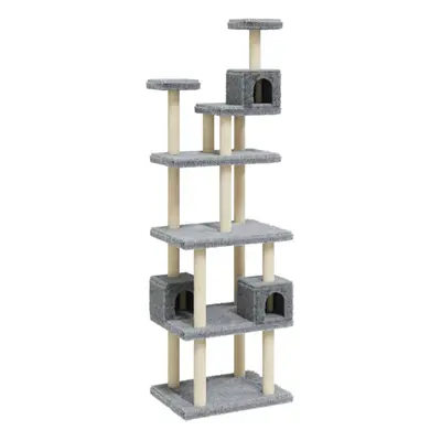 (light grey) vidaXL Cat Tree with Sisal Scratching Posts 188cm Cat Play Tower Multi Colours