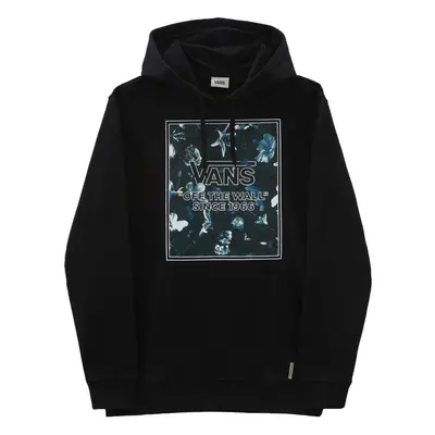 (S, Black) Vans Mens Night Garden Box Logo Hooded Pullover Sweatshirt Hoody Hoodie