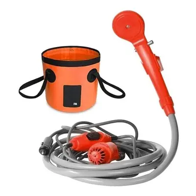 (Orange) 12L Shower Bag Set Portable Shower Rain Shower Car Motorcycle Washer Handheld Shower Cl