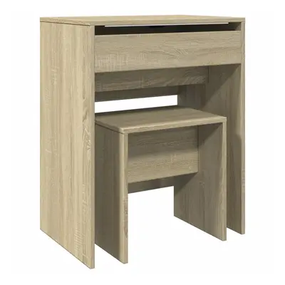 (sonoma oak) vidaXL Dressing Table and Stool Bedroom Cosmetic Table Vanity Makeup Table