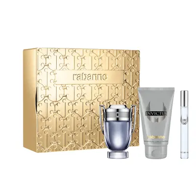 Rabanne Invictus 50ml EDT, 100ml Shower Gel & 10ml Travel Spray