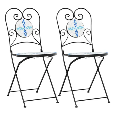 (blue and white) vidaXL Bistro Chairs Foldable Outdoor Chair Dining Pub Chair pcs Ceramic