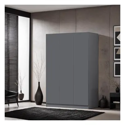 Slow Close Door Triple Wardrobe Dark Matt Grey