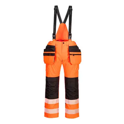 (Orange/Black, M) Portwest PW3 Hi-Vis Rain Bib and Brace