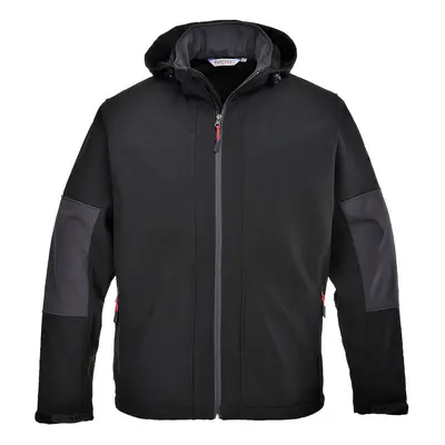 (Black, XL) Portwest Softshell with Hood (3L)