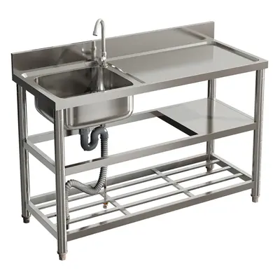 Stainless Steel One Compartment Sink with Shelves