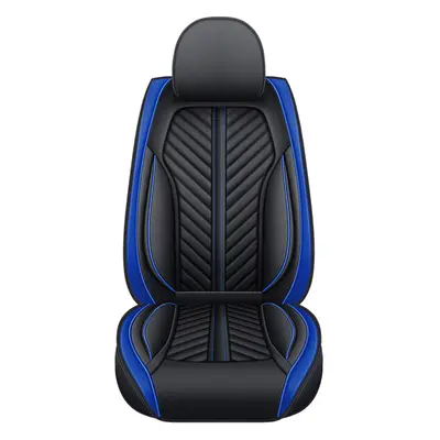 (Black&Blue Edge) 5D Seats PU Leather Full set Car Seat Covers Universal Seat Cushion Pad Mad pr