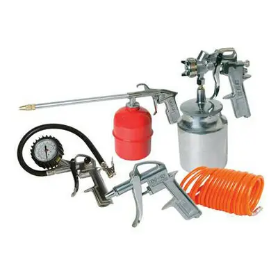 5 Piece Air Tool Kit Spray Gun & Accessories Compressor Tools Hose Inflator Cup