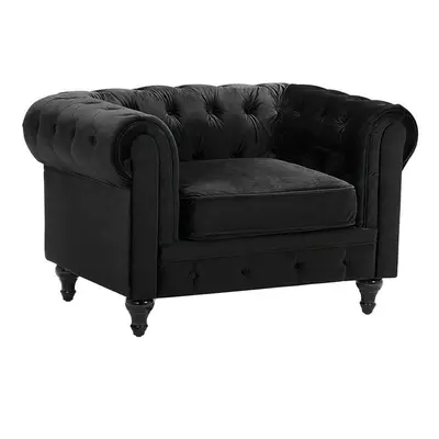 Armchair CHESTERFIELD Velvet Black