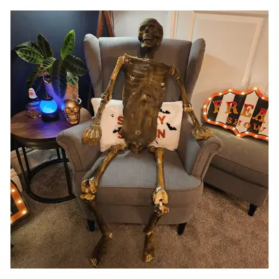 5ft Full Body Halloween Mummified Skeleton with Posable Joints