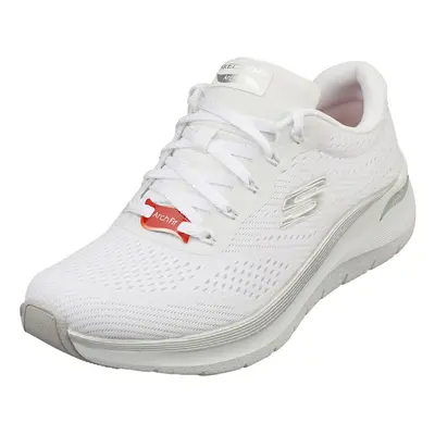 (7) Skechers Arch Fit 2.0 Glow The Distance Womens Fashion Trainers in White Silver