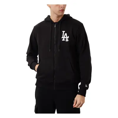 (M, Black) New Era Mens LA Dodgers MLB League Essentials Full Zip Sweatshirt Hoodie - Black