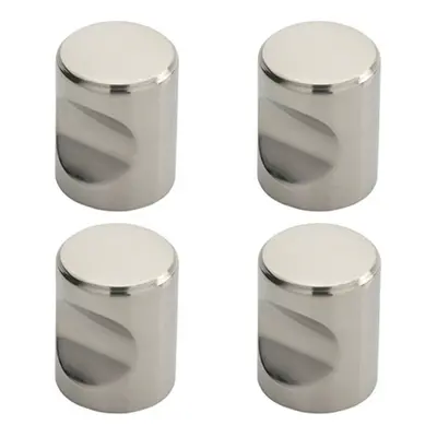 4x Cylindrical Cupboard Door Knob 20mm Diameter Polished Stainless Steel Handle