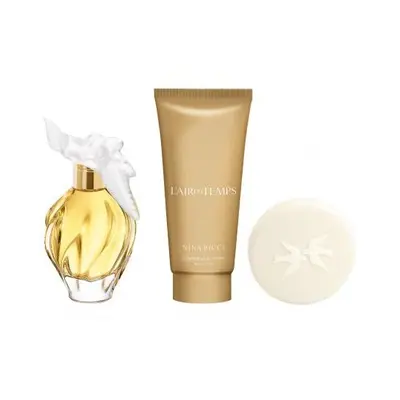 Nina Ricci L'Air Du Temps Pcs Set For Women: 3.4 Eau De Toilette Spray + 3.4 Body Lotion + 3.3 G